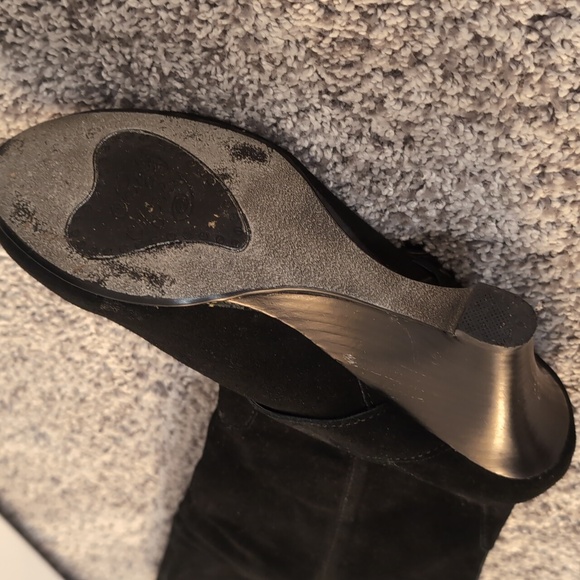 Naughty Monkey Black Suede Heeled Boots with Buckles - Picture 7 of 8